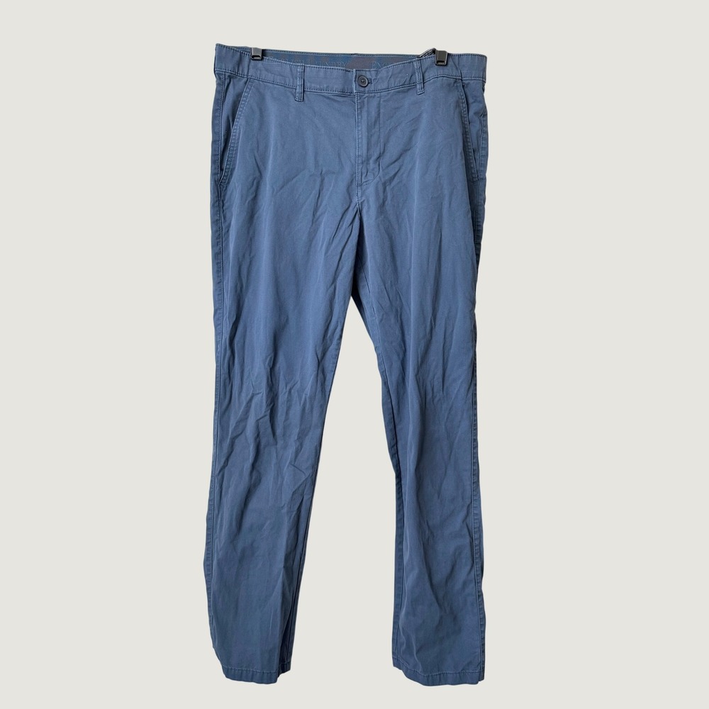 English Laundry Mens Blue Chino Pants Stretch Cotton Straight Leg Trousers 34x32